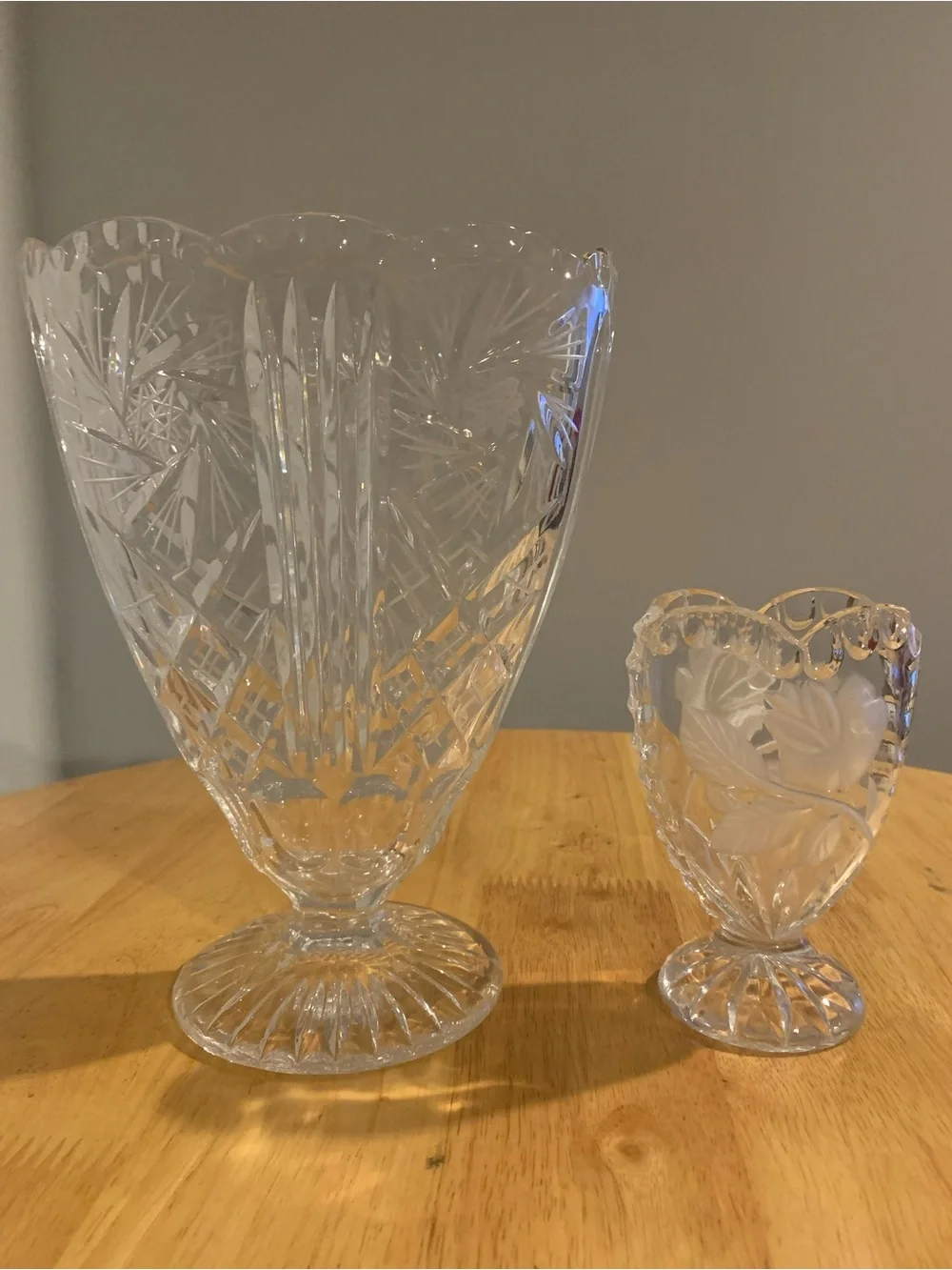 Two Crystal Vases